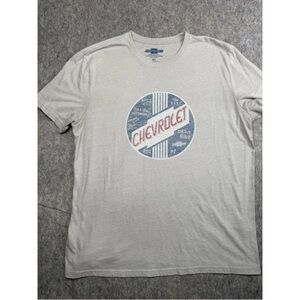Lucky Brand T-Shirt Men's XL Grey Chevrolet Logo Graphic Short Sleeve Round Neck